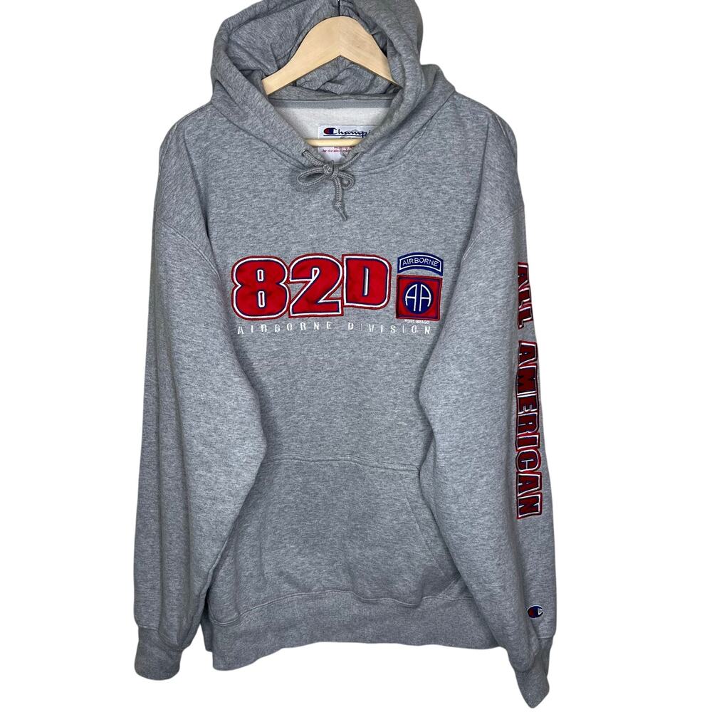 Champion Hoodie XL Mens US Army 82nd Airborne Division All American Gray Fleece